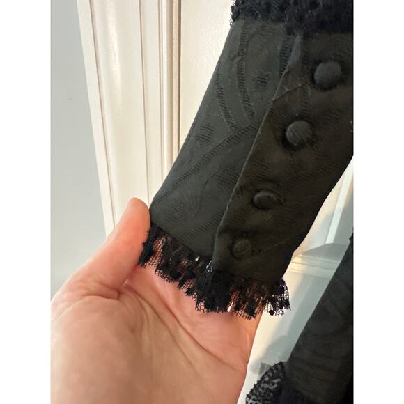 Alexis Evarra Black Sheer Lace Midi Dress XS NWT $975 - Picture 10 of 14